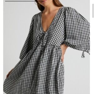 Showpo Black and White Checkered Dress